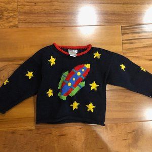 Gorgeous boutique KITT handknit sweater, Rockets!!! Size 18 months